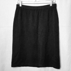 ST. JOHN STRETCH KNIT PULL ON PENCIL‎ SKIRT WOMENS 10 BLACK *READ DESCRIPTION*